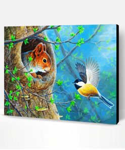 Bird And Squirrel Paint By Number