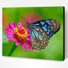 Blue Butterfly On Flower Paint By Number