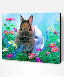 Bunny Rabbits In Garden Paint By Number