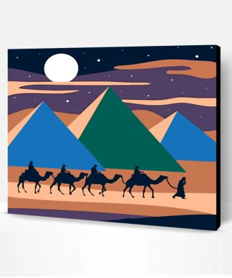 Camels In Desert Illustration Paint By Number