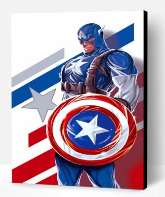 Captain America Illustration Paint By Number