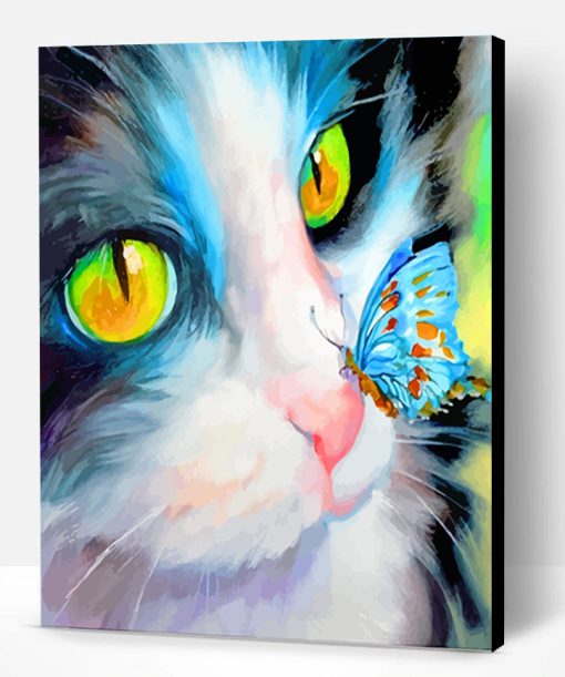 Cat And Butterfly Paint By Number