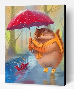 Cat And Mouse In Rain Paint By Number
