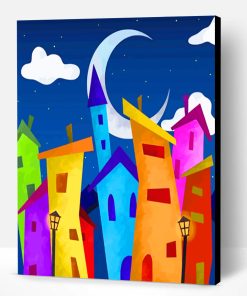 Colorful Buildings Art Paint By Number