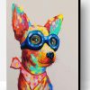 Colorful Dog With Glasses Paint By Number