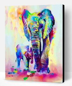 Colorful Elephants Art Paint By Number