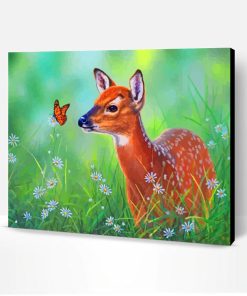 Deer And Butterfly Paint By Number