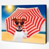 Dog Holding Umbrella Paint By Number