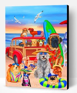 Dogs In Beach Paint By Number