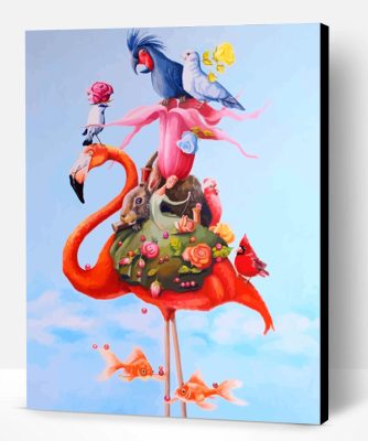 Flamingo And Animals Art Paint By Number