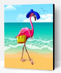 Flamingo In Hat Paint By Number