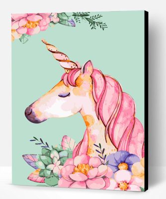 Floral Unicorn Paint By Number