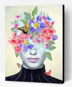 Floral Woman And Butterflies Paint By Number