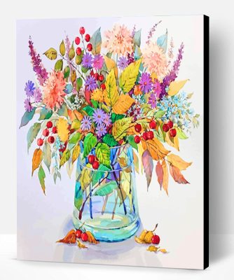 Flowering Plants Vase Paint By Number