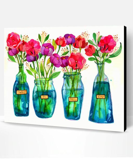 Flowers Bottles Paint By Number