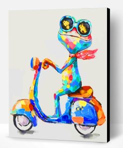 Frog On Scooter Paint By Number