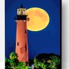 Full Moon Behind Jupited Lighthouse Paint By Number