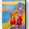 Girl And Dog On Motorcycle Paint By Number