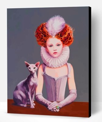 Girl And Sphinx Cat Paint By Number