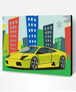 Green Lamborghini Car Paint By Number