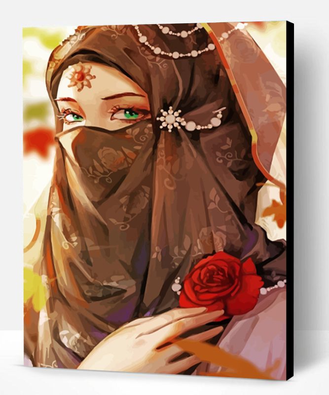 Hijabi Muslim Girl Paint By Number