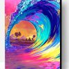 Illustration Colorful Wave Paint By Number