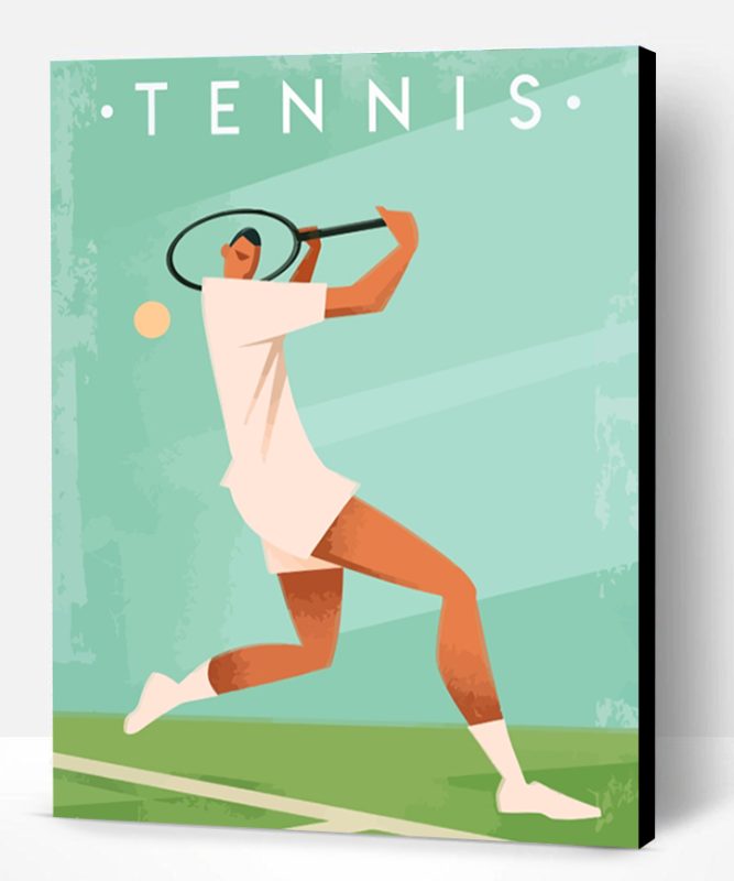 Illustration Tennis Player Paint By Number