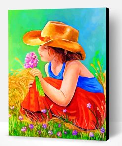 Little Girl And Flowers Paint By Number