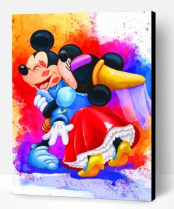 Mickey And Minnie Kiss Paint By Number
