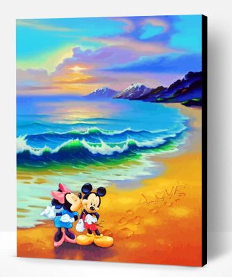 Mickey And Minnie Mouse In Beach Paint By Number