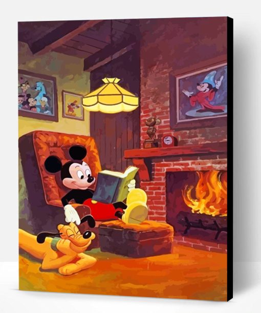 Mickey Mouse And Pluto Paint By Number