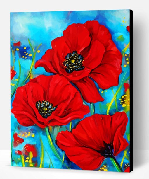 Red Poppies Flowers Paint By Number