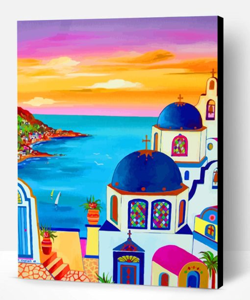 Santorini Greece Island Paint By Number