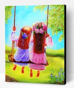Sisters On Swing Paint By Number