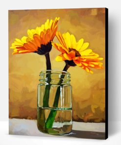 Sunflowers In Glass Paint By Number