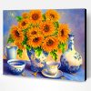 Sunflowers And Tea Set Paint By Number