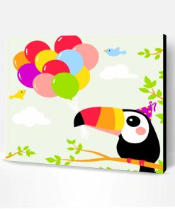 Toucan And Balloons Paint By Number