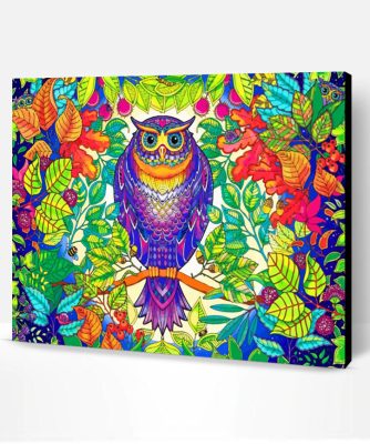 Tropical Mandala Owl Paint By Number