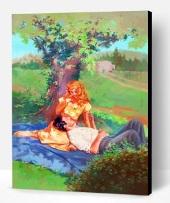 Vintage Lovers In Garden Paint By Number