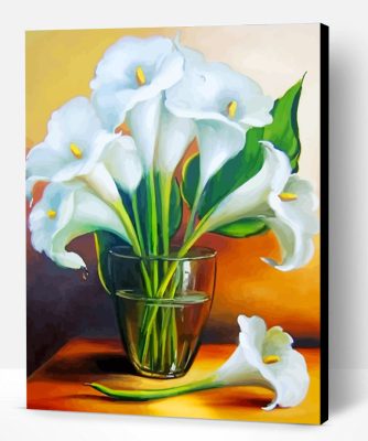 White Lilies In Glass Paint By Number