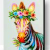 Zebra With Flowers Paint By Number