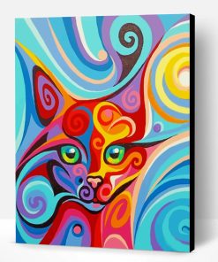 Abstract Colorful Cat Paint By Number
