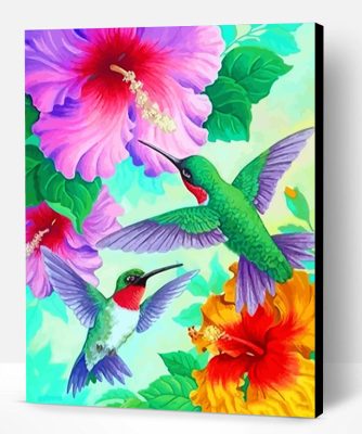 Aesthetic Green Hummingbirds Paint By Number