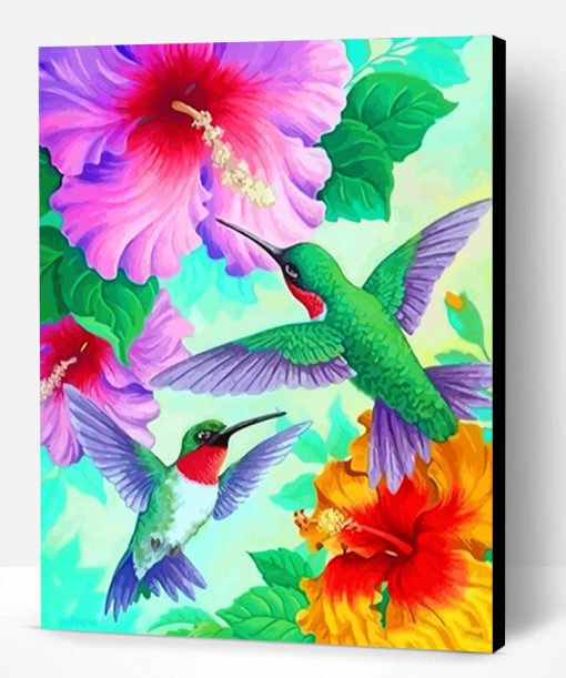 Aesthetic Green Hummingbirds Paint By Number