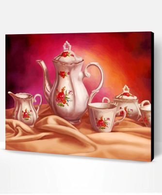 Aesthetic Tea Set Paint By Number