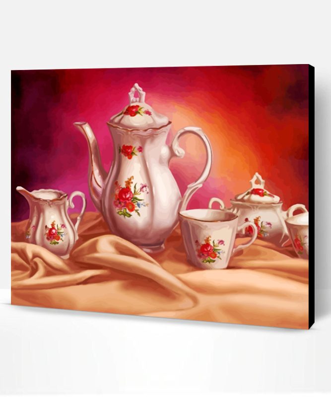 Aesthetic Tea Set Paint By Number