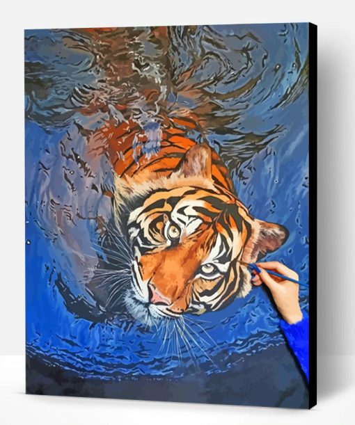 Aesthetic Tiger In The Water Paint By Number