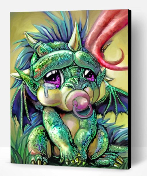 Baby Dragon Crying Paint By Number