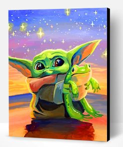 Baby Yoda Holding Frog Paint By Number