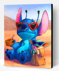 Baby Yoda With Stitch Paint By Number